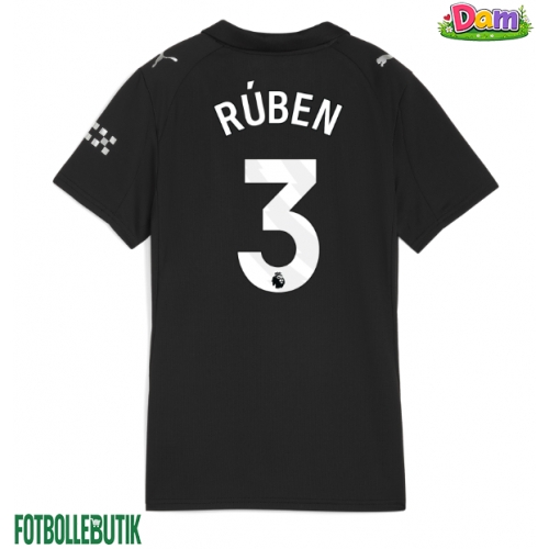 Manchester City Ruben Dias #3 Bortatröja Kvinnor 2025-26 Kortärmad